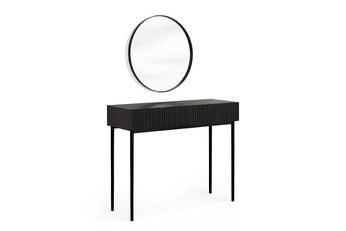 Toaletní stolek Nicole z czarnym zrcadlem 60 cm - černá mat / černá nozki