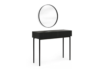 Toaletní stolek Nicole z czarnym zrcadlem 60 cm - černá mat / černá nozki