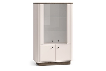 Vitrína vysoká Amberto 92 cm - kašmír / Dub windmill dark