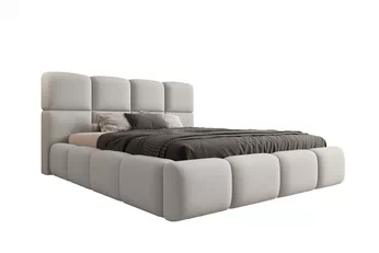  Posteľ čalúnená Cloud 180x200 S vnútorným úložným priestorom- šedý velúr Castel 80