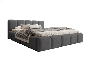Posteľ čalúnená Tesia 160x200 S vnútorným úložným priestorom- Tmavý šedý bukla Quelle 92