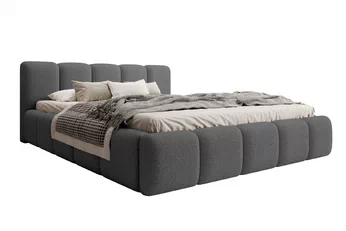 Posteľ čalúnená Tesia 160x200 S vnútorným úložným priestorom- Tmavý šedý bukla Quelle 92