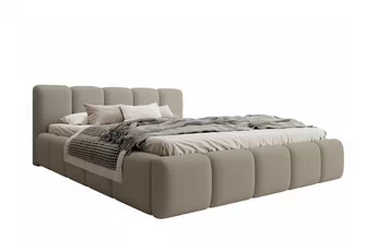 Posteľ čalúnená Tesia 160x200 S vnútorným úložným priestorom- béžový velúr Castel 15