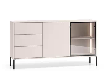 Komoda Harmona 160 cm v kašmírovom prevedení s zásuvkami, dvierkami a LED osvetlením