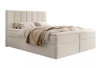Boxspring posteľ Mareli 160x200 s úložným priestorom - Béžová bukla Quelle 03