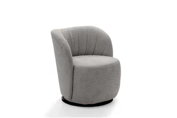 Křeslo čalouněná Soya obrotowy - šedá boucle Catch Me 24
