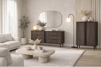 Komplet nábytku pro obývacího pokoje Edrin IV - dub dunin / černá