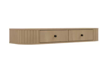 Závesný toaletný stolík Lento 123 cm s dvoma zásuvkami v farbe dub cremona