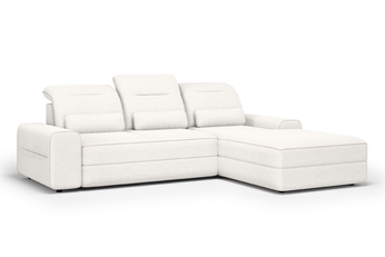 Rohová sedacia súprava Tulia Mini s elektricky výsuvným sedákem pravá strana - Béžová látka Sierra 741 + Uni 8005 