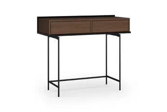 Konzola Zenar 100 cm s dvoma zásuvkami, orzech elegant s čiernymi nohami