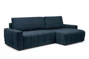 Rohová sedacia súprava Sorenio s funkciou spánku pravá strana - námornícka modrá plecionka Murano 843