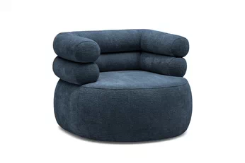 Otočné relaxačné kreslo Melos tmavomodré z látky Dress me 06