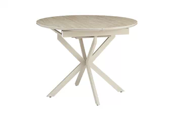 Stôl rozkladany Zinvero 100-135x100 cm ceramiczny - Béžová / kašmír