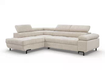 Rohová sedacia súprava Tyrion L s funkciou spánku Ľavá strana - svetlý béžový šenil Vibe 06