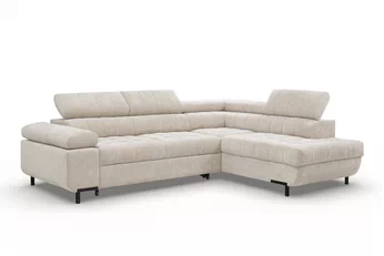 Rohová sedacia súprava Tyrion L s funkciou spánku pravá strana - svetlý béžový šenil Vibe 06