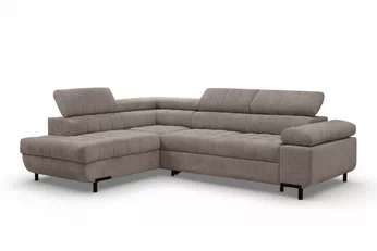 Rohová sedacia súprava Tyrion L s funkciou spánku Ľavá strana - Hnedý šenil Vibe 21