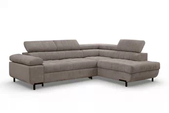 Rohová sedacia súprava Tyrion L s funkciou spánku pravá strana - Hnedý šenil Vibe 21