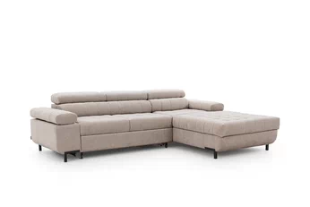 Rohová sedacia súprava Tyrion L II s funkciou spánku pravá strana - béžový šenil Vibe 08