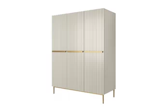 Skriňa Nicole 150 cm z policami i zásuvkami - kašmír / zlote nozki - Limitovaná ponuka expozície