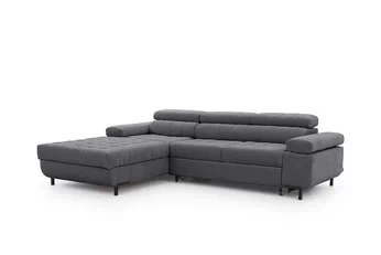 Rohová sedacia súprava Tyrion L II s funkciou spánku Ľavá strana - šedý šenil Vibe 95