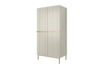 Skriňa Nicole z ukrytymi zásuvkami i metalowymi nogami 100 cm - kašmír / zlote nozki - Limitovaná ponuka expozície