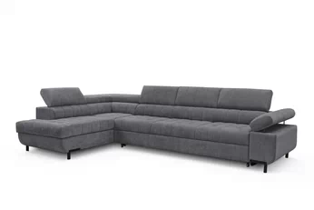 Rohová sedacia súprava Tyrion Maxi s funkciou spánku Ľavá strana - šedý šenil Vibe 95
