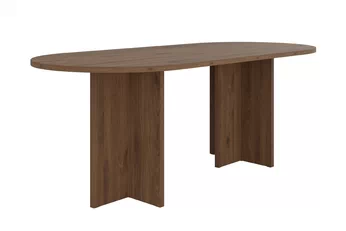 Oválný stůl Aurelium 204x90 cm v ořechové barvě, laminovaná deska a nohy 28 mm