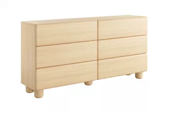 Komoda s šuplíky Arlo 160 cm v barvě dub Vicenza s matným povrchem a zaoblenými fronty