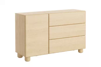 Komoda s 3 zásuvkami Arlo 130 cm v barvě dub vicenza, moderní design, skříňka a zásuvky