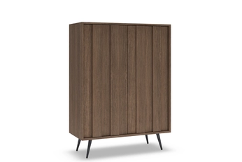 Komoda vysoká Flaro 93 cm s osvětlením - dub dunin