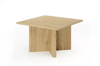 Čtvercový konferenční stolek Bellora 80 cm v barvě olejovaný dub, pohled zepředu