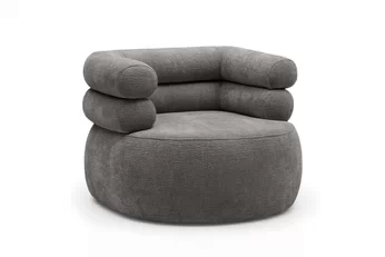 Otočné relaxačné kreslo Melos v látke Dress Me 03 hnedý šenil
