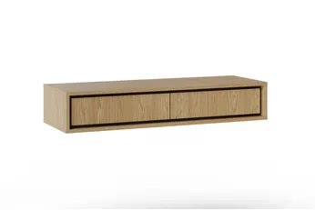 Závěsná toaletka Rocco 100 cm s zásuvkami v barvě dub baltic dune a černými detaily