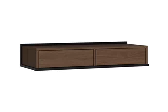 Závesná konzola Zenar 100 cm oriešok elegant s dvomi zásuvkami čierny rám