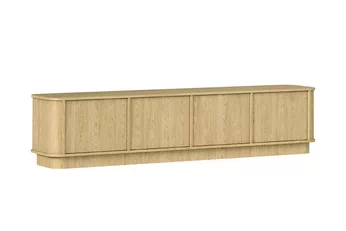 RTV skrinka Vello 200 cm so štyrmi dvierkami, farba dub baltic dune, zaoblené hrany