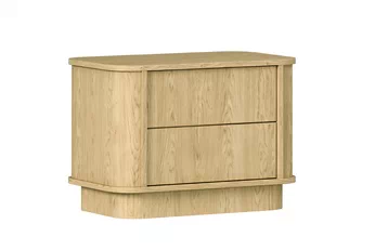 Noční stolek Vello 63 cm se dvěma zásuvkami v barvě dub baltic dune