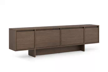 Čtyřdveřová TV komoda Zolia 180 cm na soklu v barvě orzech elegant