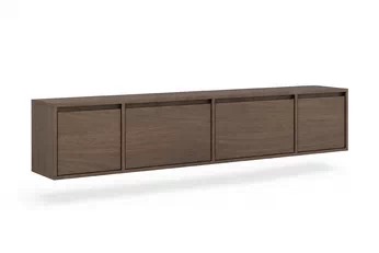 Závěsná RTV skříňka Zolia 180 cm se čtyřmi dvířky v barvě orzech elegant