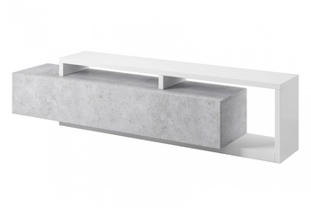 TV-szekrény Bota 40 z wnekami i szuflada 219 cm - fehér / beton colorado