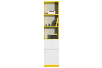 Mobi MO5 egyajtós szekrény három polccal és fiókkal B/J - Fehér / sárga