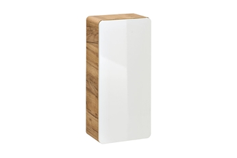 Závěsná koupelnová skříňka Aruba 830 - 35 cm - bílý lesk / dub zlatý