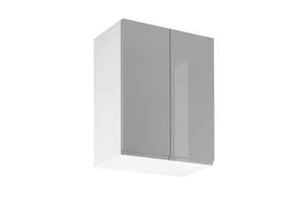 Aspen G60 kétajtós konyhai fali szekrény - fényes szürke 