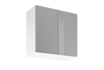 Aspen G80 kétajtós konyhai fali szekrény - fényes szürke 