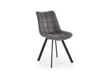 židle čalouněné Clemio na kovových nohách - ciemno popelavá welwet Bluvel 14 / černé nožičky