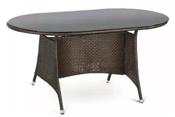 Stôl záhradný Master - Čierny / Tmavo hnedá