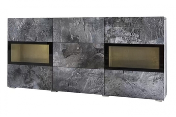 Komoda Baros 26 se zásuvkami 132 cm - tmavý beton / schiefer