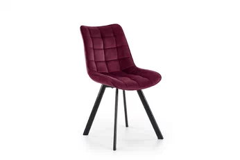 židle čalouněné Clemio - bordová welwet Bluvel 59 / černé nožičky