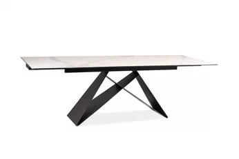 Stôl rozkladany Westin 160-240x90 - bial mramor / Čierny mat
