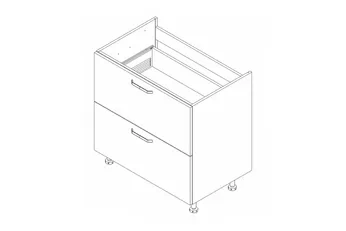 KAMMONO DSS80/2PL - Skříňka spodní pod plyte grzejna - P2 i K2 BLACK