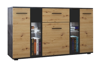 třídveřová Komoda Kaja z szuflada 140 cm - Dub artisan / matera